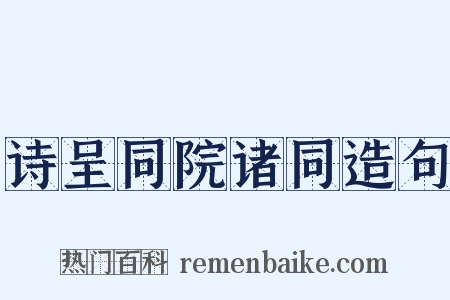 诗呈同院诸同造句是什么意思的图片